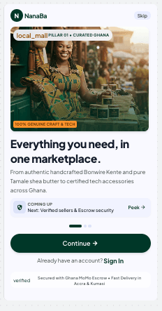 NanaBa onboarding screen